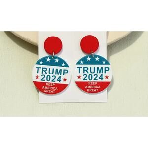 NEW TRUMP Earrings Drop Trumplican Hair Election Vote America